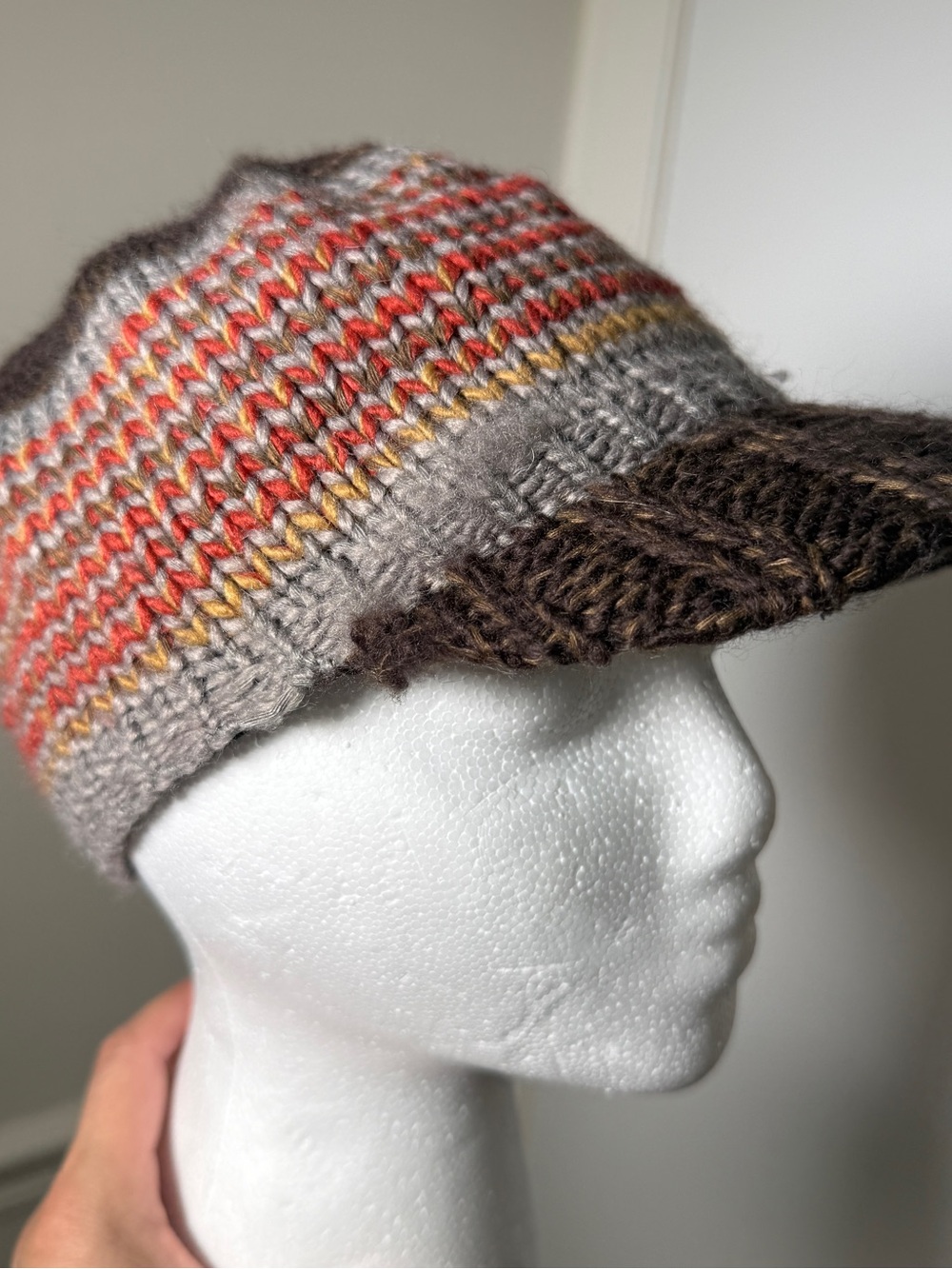 Scala Pronto Brown and Gray Knit Visor Beanie - Men Accessories OS